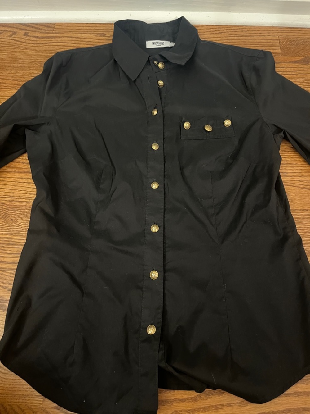 Moschino Jeans Vintage Button-Up Shirt with Gold Buttons